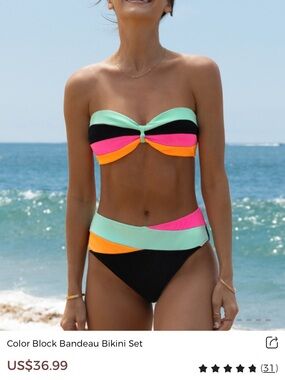 Women’s Bandeau Bikini set size large 12/14